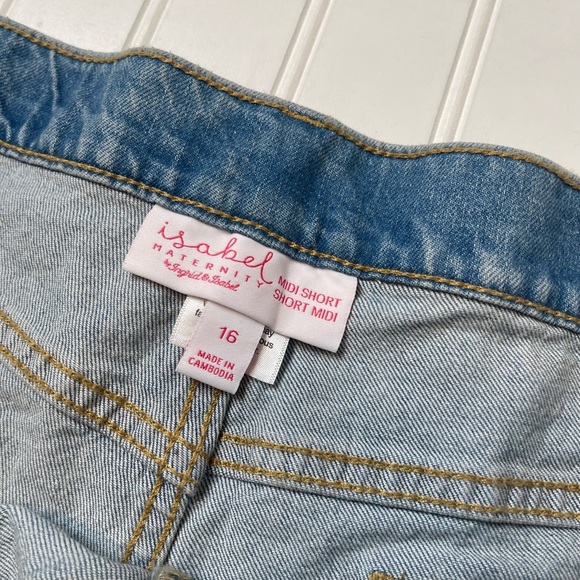 Isabel Maternity Side Panel Midi Jean Short - Picture 4 of 6